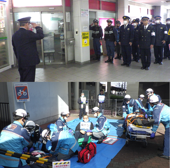 西春駅で西枇杷島警察署、名古屋鉄道株式会社と合同訓練